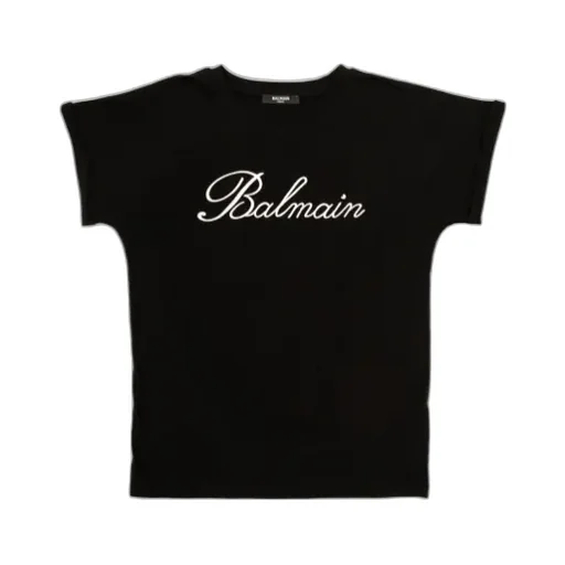 Balmain Kids Logo-Embroidered Crewneck T-Shirt