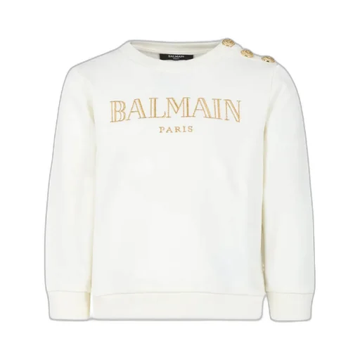 Balmain Kids Logo Embroidered Jersey Sweatshirt