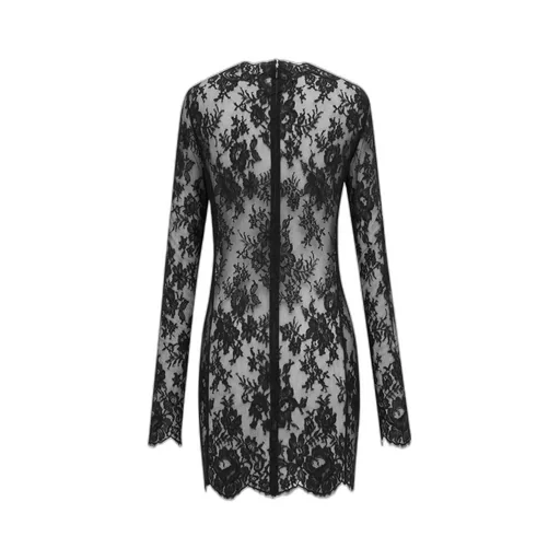 Saint Laurent Lace Long-Sleeved Dress
