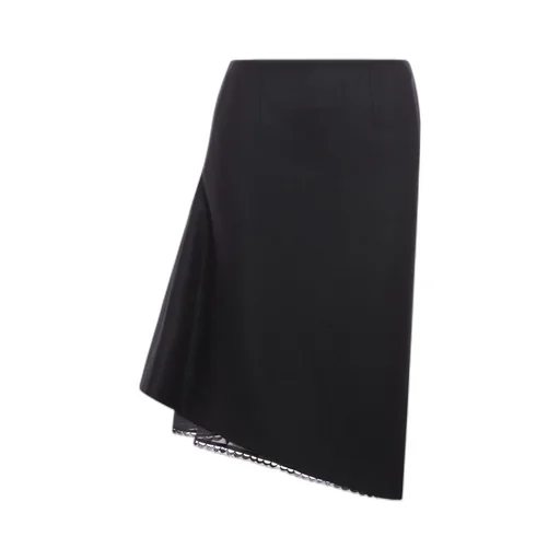 Sacai Melton Asymmetric-Cut Midi Skirt