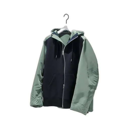 Sacai Drop Shoulder Drawstring Twill Hoodie
