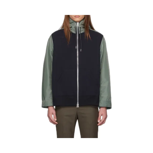 Sacai Drop Shoulder Drawstring Twill Hoodie