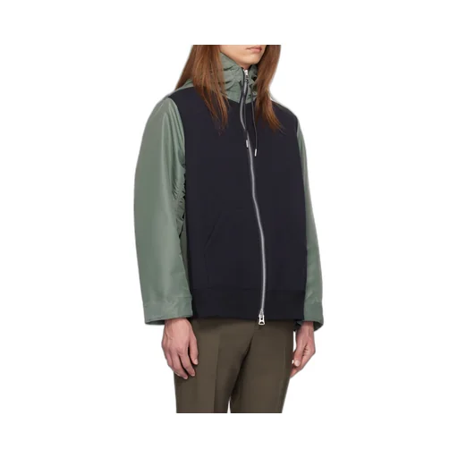 Sacai Drop Shoulder Drawstring Twill Hoodie