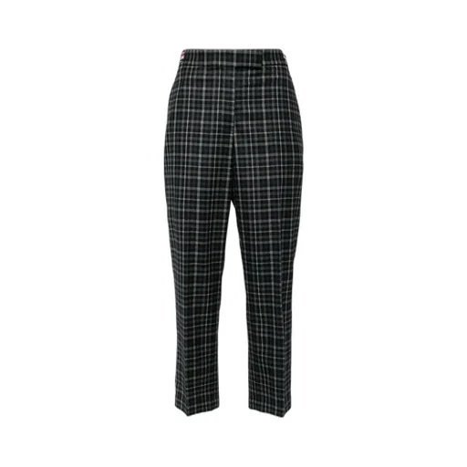 Plaid-Check Tailored Trousers