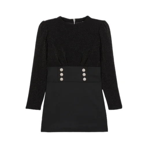 Balmain Kids Button Embellished Fitted Dress