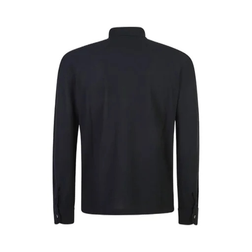 Zanone Crepe Long Sleeve Polo Shirt