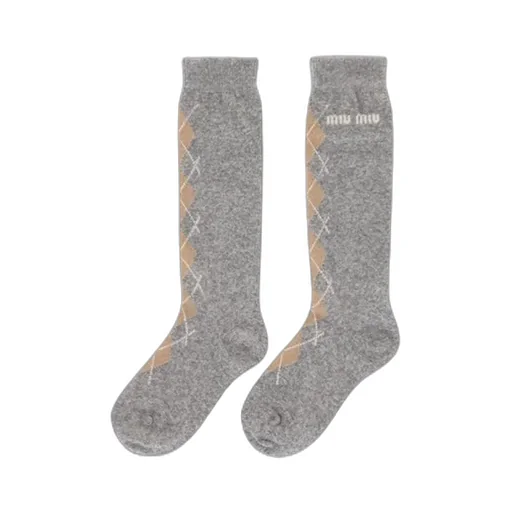 Miu Miu Logo-Intarsia Long Socks