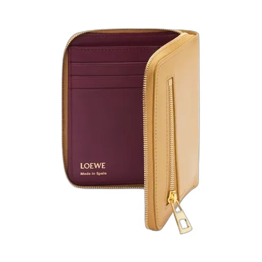 Knot Compact Zip Around Wallet In Shiny Nappa Calfskin