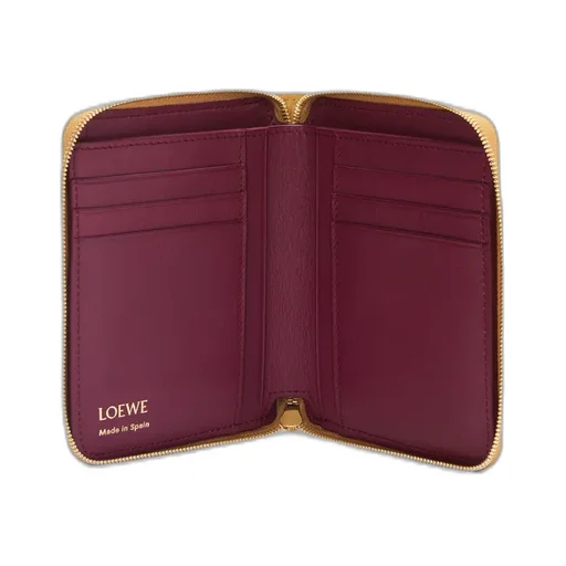 Knot Compact Zip Around Wallet In Shiny Nappa Calfskin