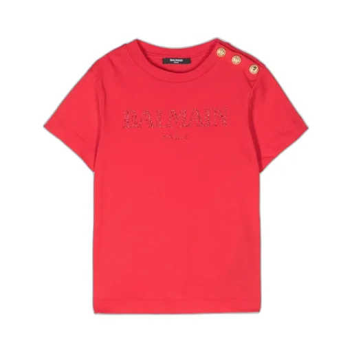 Balmain Kids Logo Printed Crewneck T-Shirt