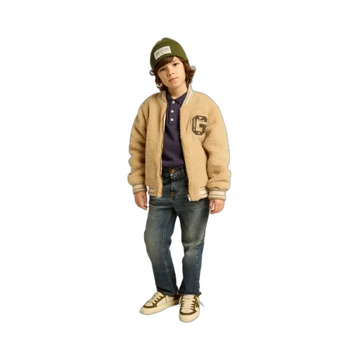 Golden Goose Kids Logo Patch Zipped Bomber Jacket