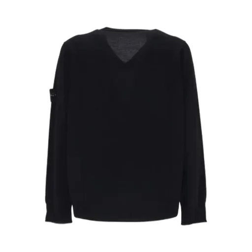 Stone Island V-Neck Ribbed Jumper
