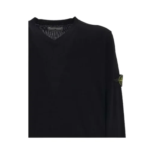 Stone Island V-Neck Ribbed Jumper