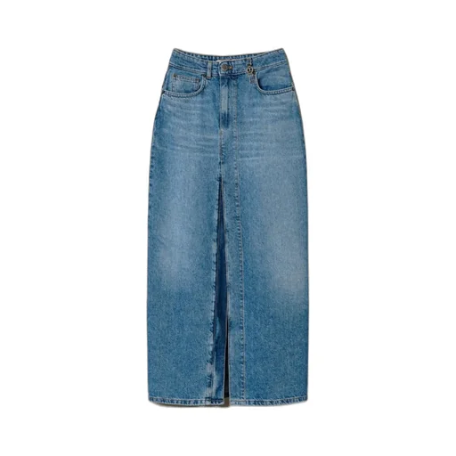 Twinset Denim Slit Midi Skirt
