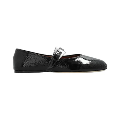 Paris Texas Sveva Patent Buckle Ballet Flat Shoes