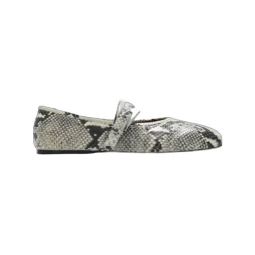 Paris Texas Sveva Embossed Buckle Ballet Flat Shoes