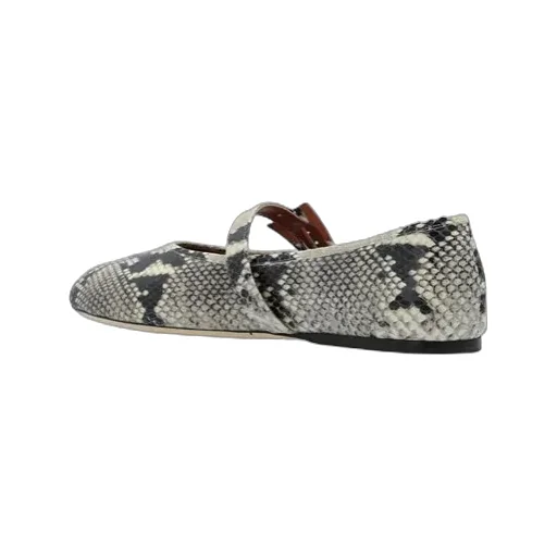 Paris Texas Sveva Embossed Buckle Ballet Flat Shoes