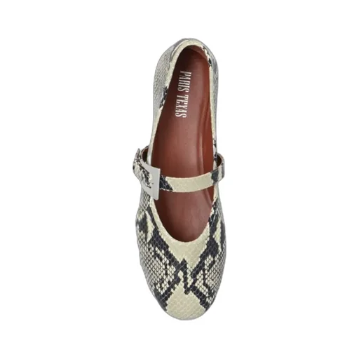Paris Texas Sveva Embossed Buckle Ballet Flat Shoes