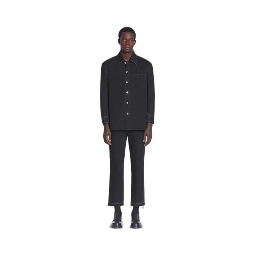 Lanvin Logo Patch Straight Leg Jeans