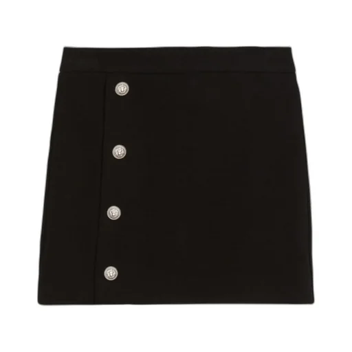 Balmain Kids Logo-Embossed High-Waist Skirt