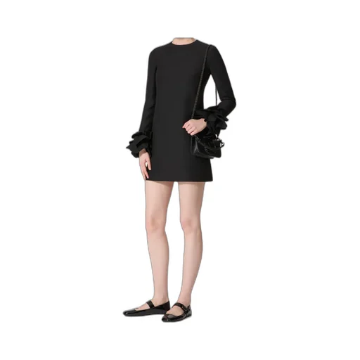 Valentino	Floral Embellished Crewneck Dress