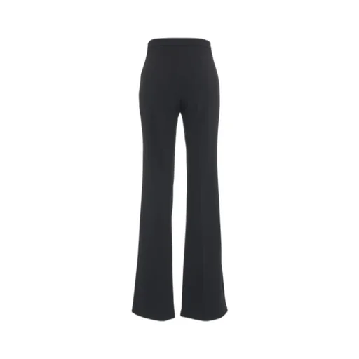 Elisabetta Franchi Logo Rivet Stretch Crepe Palazzo Trousers