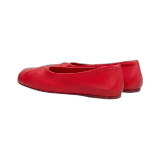 Red Nappa Leather Seamless Little Bow Ballet Flat