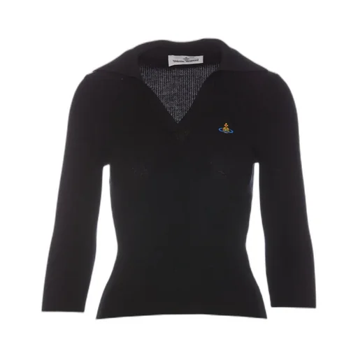 Vivienne Westwood Orb Embroidered Knit Polo Top