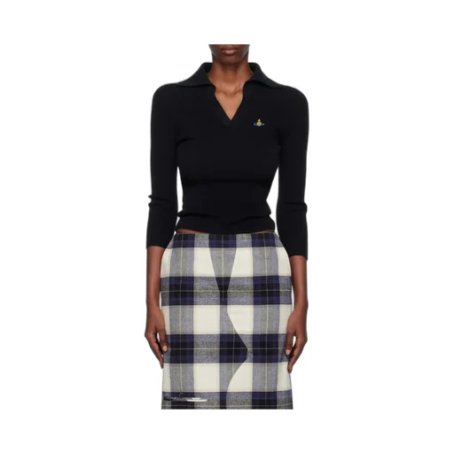 Vivienne Westwood Orb Embroidered Knit Polo Top