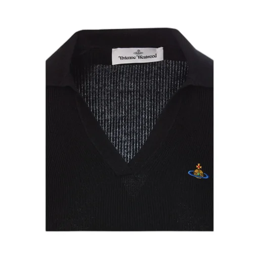 Vivienne Westwood Orb Embroidered Knit Polo Top