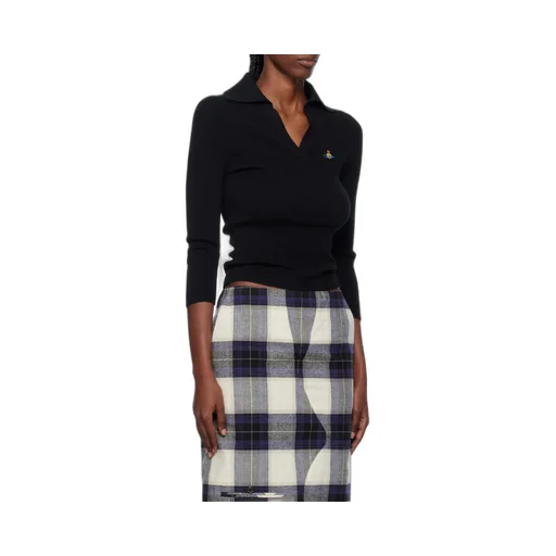 Vivienne Westwood Orb Embroidered Knit Polo Top