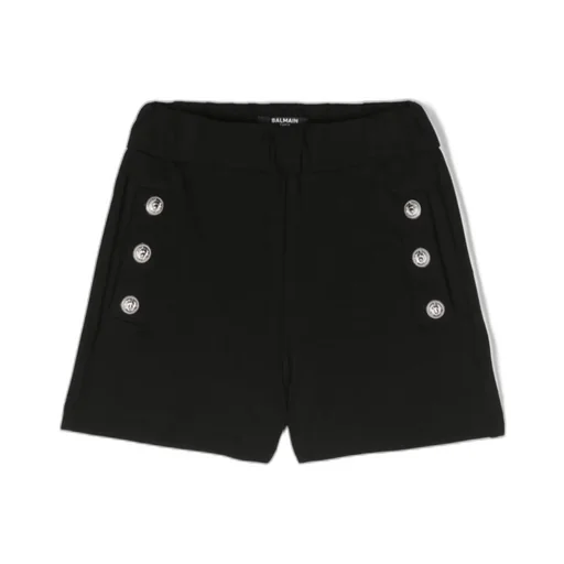 Balmain Kids Button-Detailed Jersey Shorts