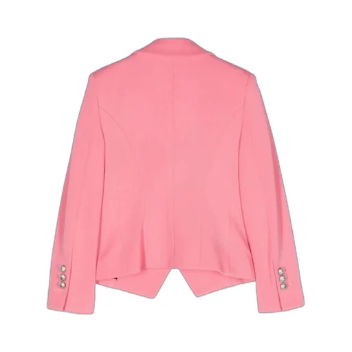 Coin-Engraved Double-Breasted Blazer