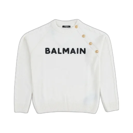Balmain Kids Logo-Embroidered Crewneck Jumper