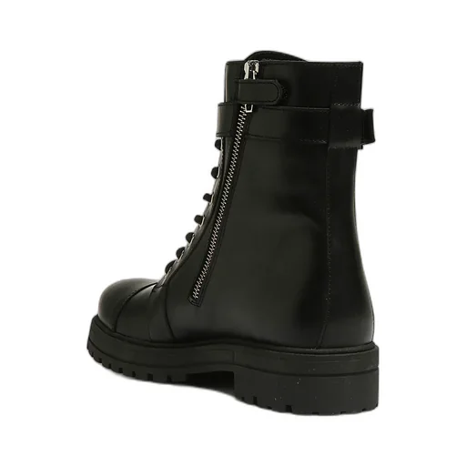 Balmain Kids Logo-Plaque Round Toe Boots