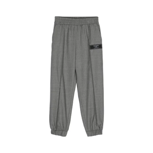 Balmain Kids Logo Patch Mid-Rise Trousers