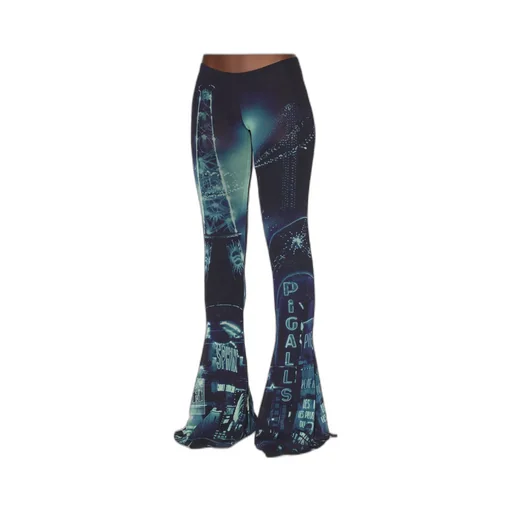 Pigalle-Print Flared Trousers