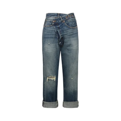 R13 Cropped Distressed Jeans