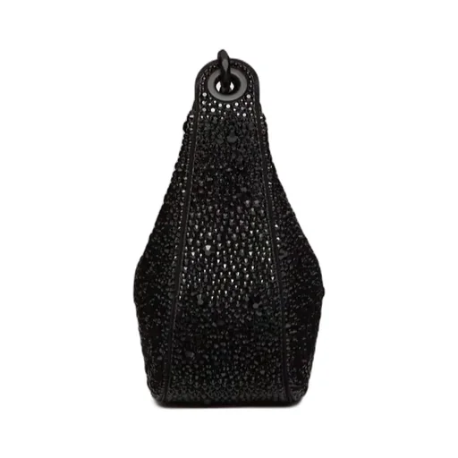 Valentino Mini Vlogo Moon Zip-Up Hobo Bag