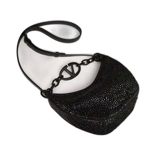 Valentino Mini Vlogo Moon Zip-Up Hobo Bag
