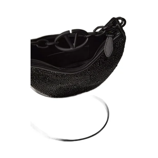 Valentino Mini Vlogo Moon Zip-Up Hobo Bag