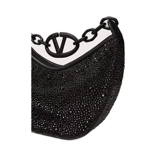 Valentino Mini Vlogo Moon Zip-Up Hobo Bag