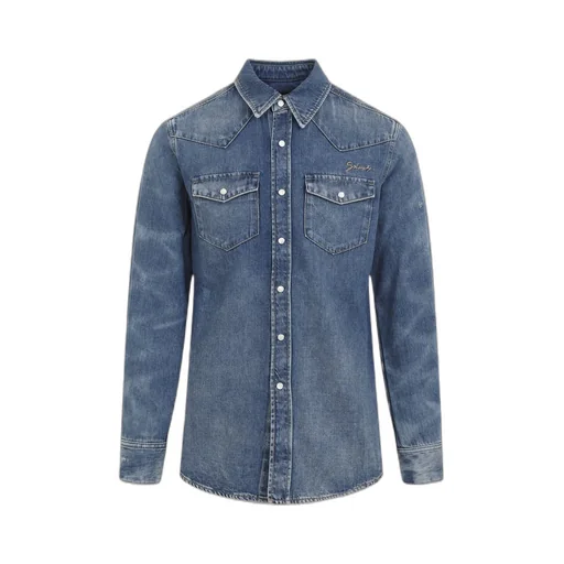 Givenchy Logo Embroidered Buttoned Denim Shirt