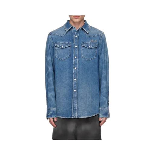 Givenchy Logo Embroidered Buttoned Denim Shirt