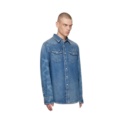 Givenchy Logo Embroidered Buttoned Denim Shirt