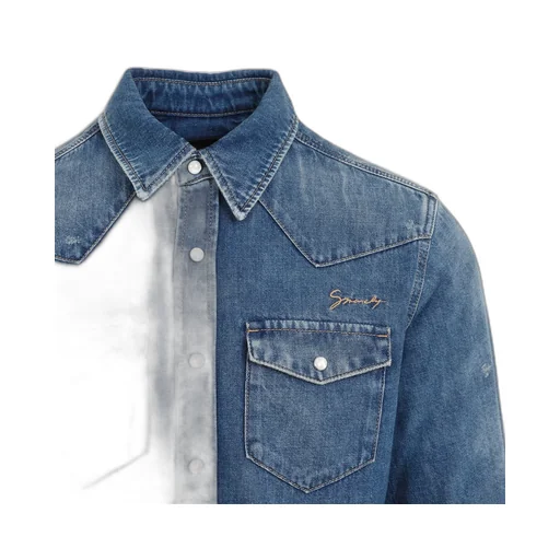 Givenchy Logo Embroidered Buttoned Denim Shirt