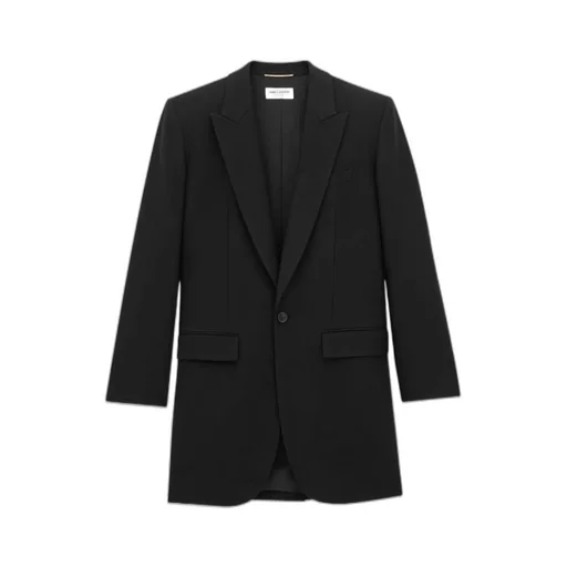 Saint Laurent Single-Breasted Long Jacket