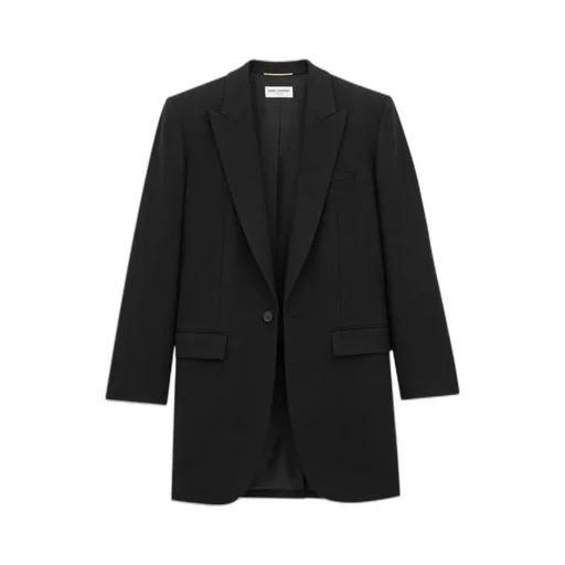 Saint Laurent Single-Breasted Long Jacket