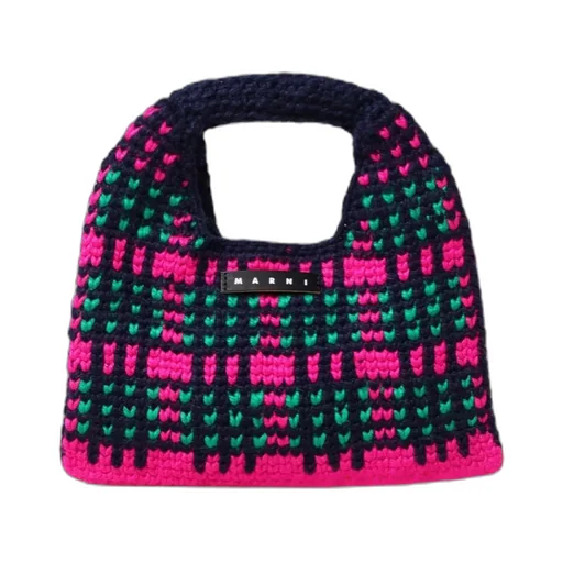 Marni Kids Logo-Patch Crochet-Knitted Shoulder Bag