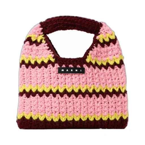 Marni Kids Striped Crochet Tote Bag